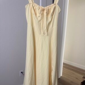 Yellow tee length dress